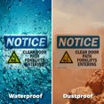 thumbnail image 6 of (2 Pack) Clear Door Path Forklifts Entering OSHA Notice Sign 18 Inch X 12 Inch Plastic Sign, Weather Resistant, UV Protected for Workplace, Business, and Construction Site, Made in the, 6 of 8