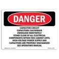 thumbnail image 1 of SignMission OS-DS-A-1218-L-2275 Panneau de Danger OSHA 12 x 18 Po - Condensateurs de Circuit Peut Rester, 1 of 1