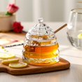 thumbnail image 3 of Honey Jars Glass Honey Jar With Wood Dipper Stick Lid Borosilicate Glass Durable And Sturdy Beehive Honey Pot Containers For Storing Honey And Syrup transparent, 3 of 5