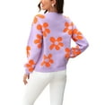 thumbnail image 3 of xiaxaixu Chandails Papillon pour Femmes Manches Longues Col Rond Épaules Tombantes Coupe Ample Tricot, 3 of 9