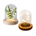 thumbnail image 1 of Night Light,lily of the valley Dome on Wooden Base,flowers night light Bedside Table Lamp LED,Lighted Flowers Battery Operated Bedroom,Decorative Desk Tabletop Living Room Warm Light,birthday Yuyangstore Luz de noche, 1 of 8