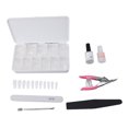 thumbnail image 2 of Clear Coffin Nail Tips Set, File Nail Extension Kit 550PCS Cuticle Pusher with Nail Glue for Home Use, 2 of 7