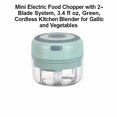 thumbnail image 3 of Mini Electric Chopper with 2-Blade System, 3.4 Fl Oz, Green, Cordless Kitchen Blender for Garlic and Vegetables, 3 of 3