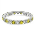 thumbnail image 4 of Auriga Fine Jewelry 14K White Gold Lab Grown Diamond VS/SI GH & Cr Yellow Sapphire Eternity Band for Women Size 7, 4 of 6