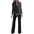 thumbnail image 2 of Usmixi Loungewear Set for Women Womens 2 Piece Outfits Sets Fashion Color Patchwork Irregular Hem Pullover and Wide Leg Long Pant Lounge Sets Plus Size Ladies Blazer Suits Under $10, 2 of 3