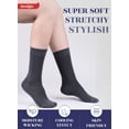 thumbnail image 3 of Hugh Ugoli Women's Bamboo Thin Dress Socks Crew Business Casual, 3 Pairs, Charcoal, Shoe Size: 9-12, 3 of 5