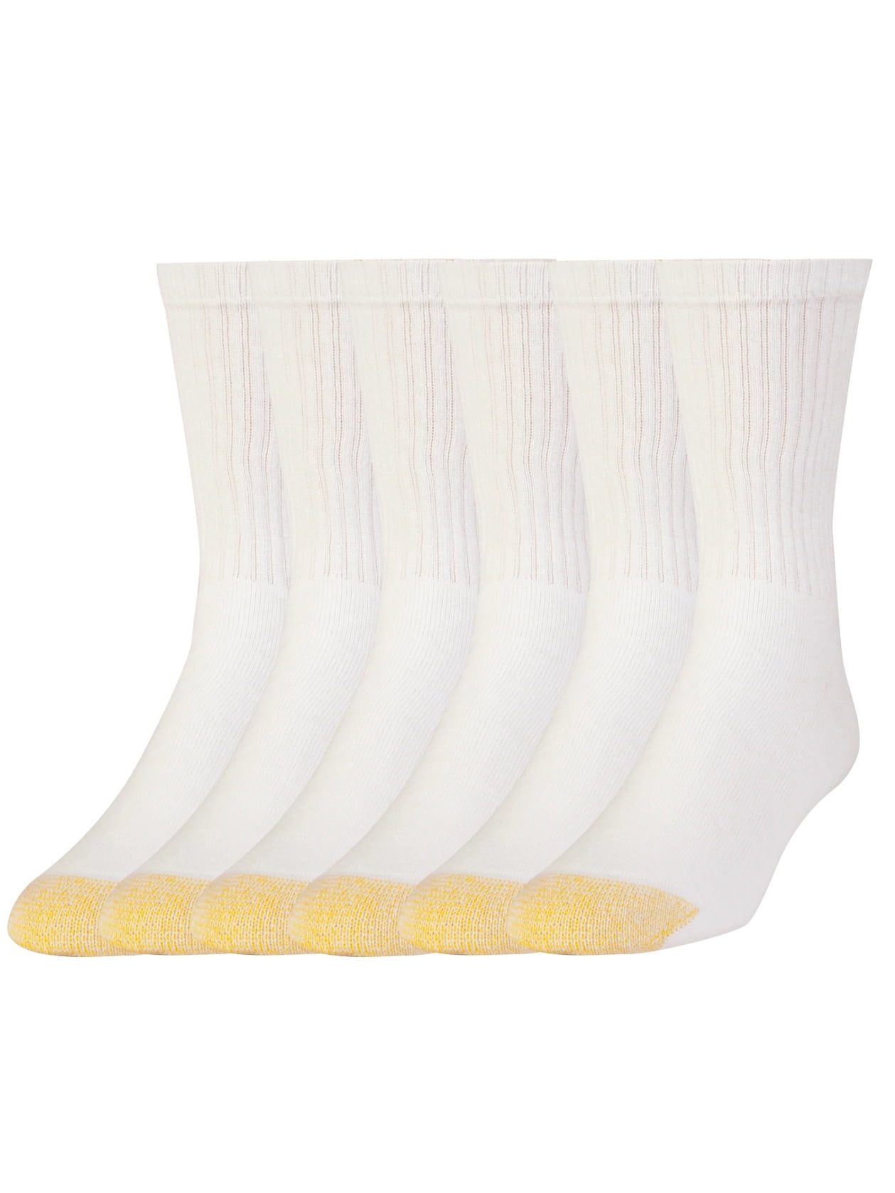 Gold Toe Men's Sport 656 Cotton Short Crew Socks 6 Pack, White, Large