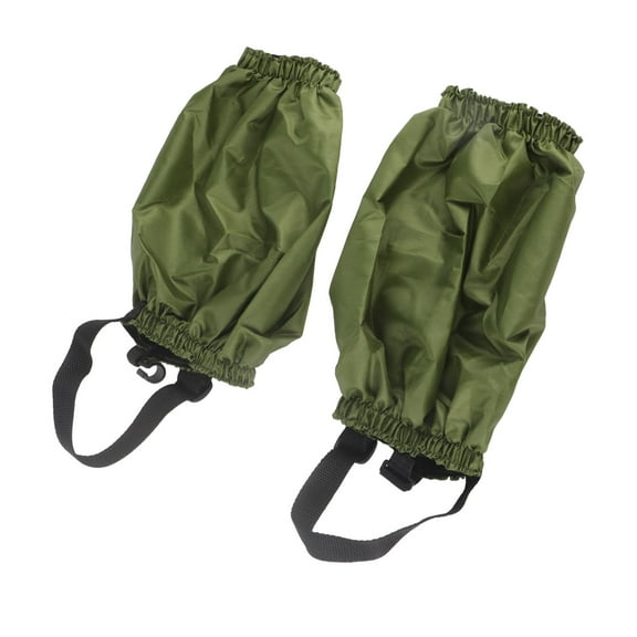 1 Pair Hiking Leg Gaiters Polyester Fiber Waterproof Legging Gaiters for Camping Mountain Climbing Fishing Military Green