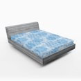 thumbnail image 2 of Ambesonne Floral Design Fitted Sheet, Asian Soft Sky Colors, California King, Sea Blue and Pale Azure Blue, 2 of 5
