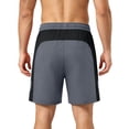 thumbnail image 4 of Zimjoy Men's Athletic Basketball Shorts Breathable Quick Dry Elastic Drawstring Loose Fit Running Gym Workout Casual Sport Training Shorts Dark Gray L, 4 of 6