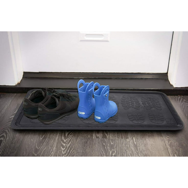 Envelor Rubber Boot Tray for Entryway Indoor Shoe Trays for  Mudroom Wet Shoe Mat Tray Multiuse Rubber Water Tray Mud Mat Winter Boot Mat  Large Utility Tray, Chevron, 32 x 16