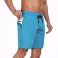 thumbnail image 7 of Mens Swim Trunks with Compression Liner 2 in 1 Quick Dry Bathing Suit Beach Shorts with Zipper Pockets, 7 of 7