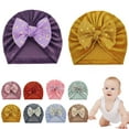 thumbnail image 4 of Baby Hat Charming Elastic Fabric Bowknot Design Infant Beanie Cap for Baby Shower, 4 of 10