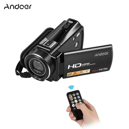 Andoer HDV-V7 PLUS 1080P Full HD 24MP Portable Digital Video Camera Camcorder Remote Control Infrared Night Vision Recorder 16X Zoom 3.0