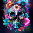 thumbnail image 1 of Pintura de diamante 5D DIY Kit de calavera de taladro redondo completo Artesanía de decoración del hogar (B6794), 1 of 9