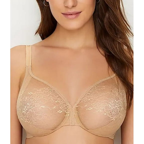 GOSSARD Nude Glossies Lace Sheer Bra, US 32C, UK 32C, NWOT