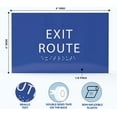 thumbnail image 3 of 6" X4" Exit Route Sign- Tactile Graphics Grade 2 Braille Text | Modern Utility Wall Mount ADA Compliant Plastic Signs For Schools, Offices, Businesses, Apartments & Restaurants, 3 of 7