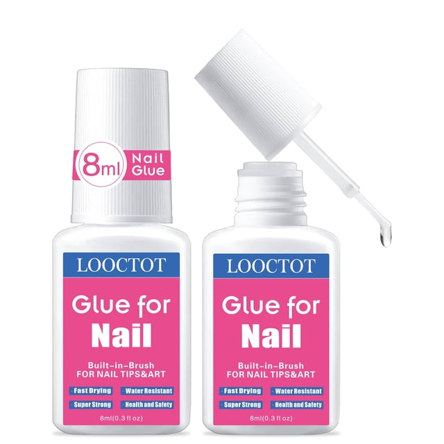 Pegamento para uñas LOOCTOT súper fuerte para tips de uñas 8 mL x 2