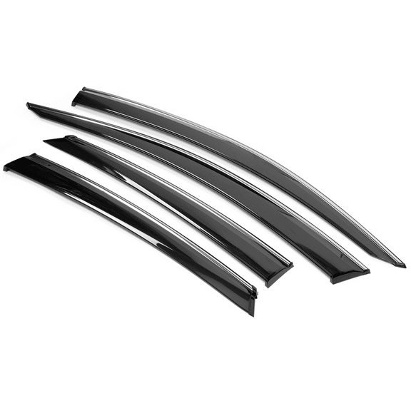 Ikon Motorsports Compatible with 16-21 Honda Civic Sedan Polycarbonate Window Visors W/ Chrome Trim 4Pc Set