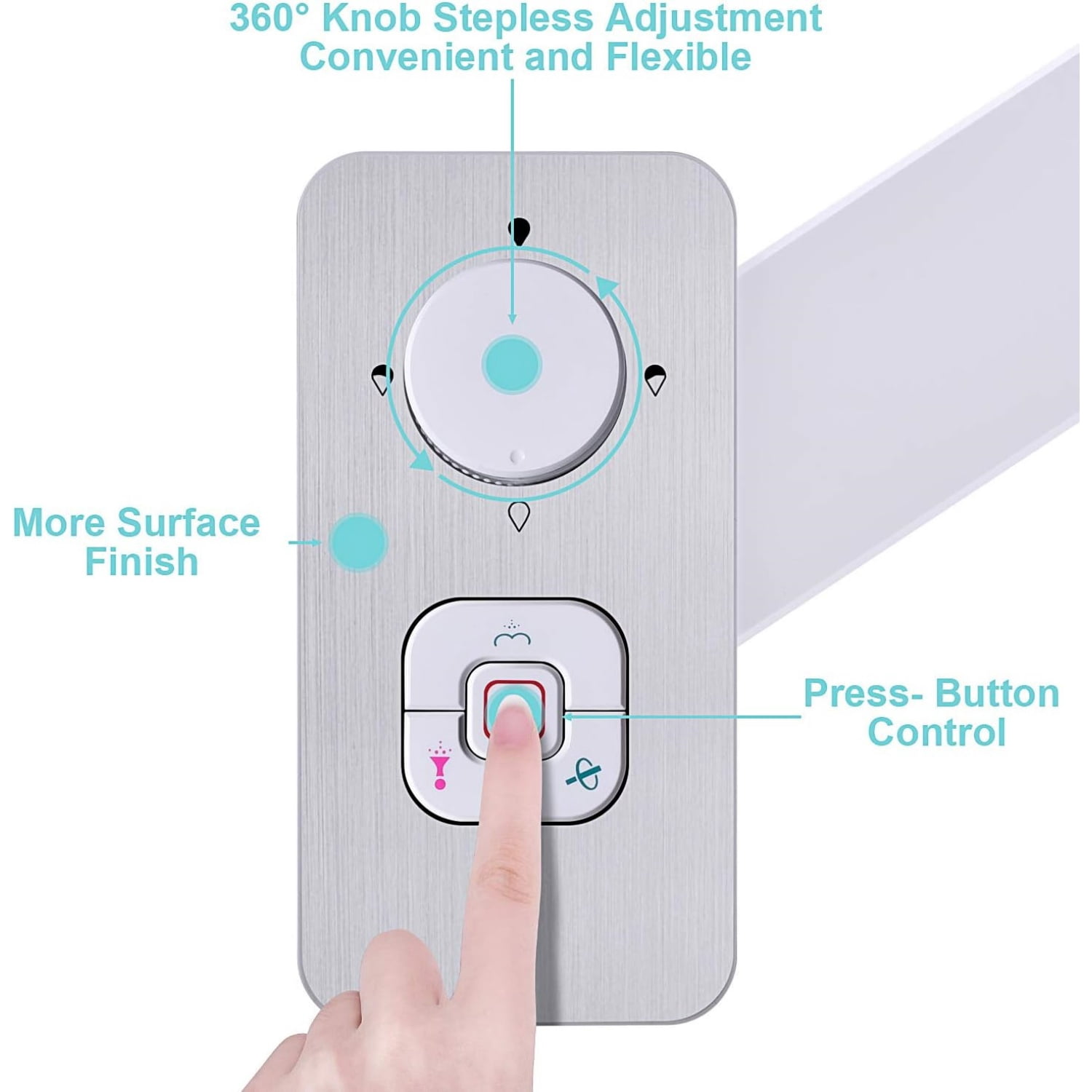 Bidet Attachment, Non-Electric Cold Water Bidet Toilet Seat Attachment with Pressure Controls, Retractable Self-Cleaning Dual Nozzles for Frontal & Rear Wash - Brushed Nickel