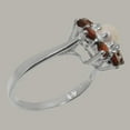thumbnail image 3 of LBG British Made 10k White Gold Cultured Pearl & Garnet Womens Statement Ring - 33 size options - Size 11.5, 3 of 6