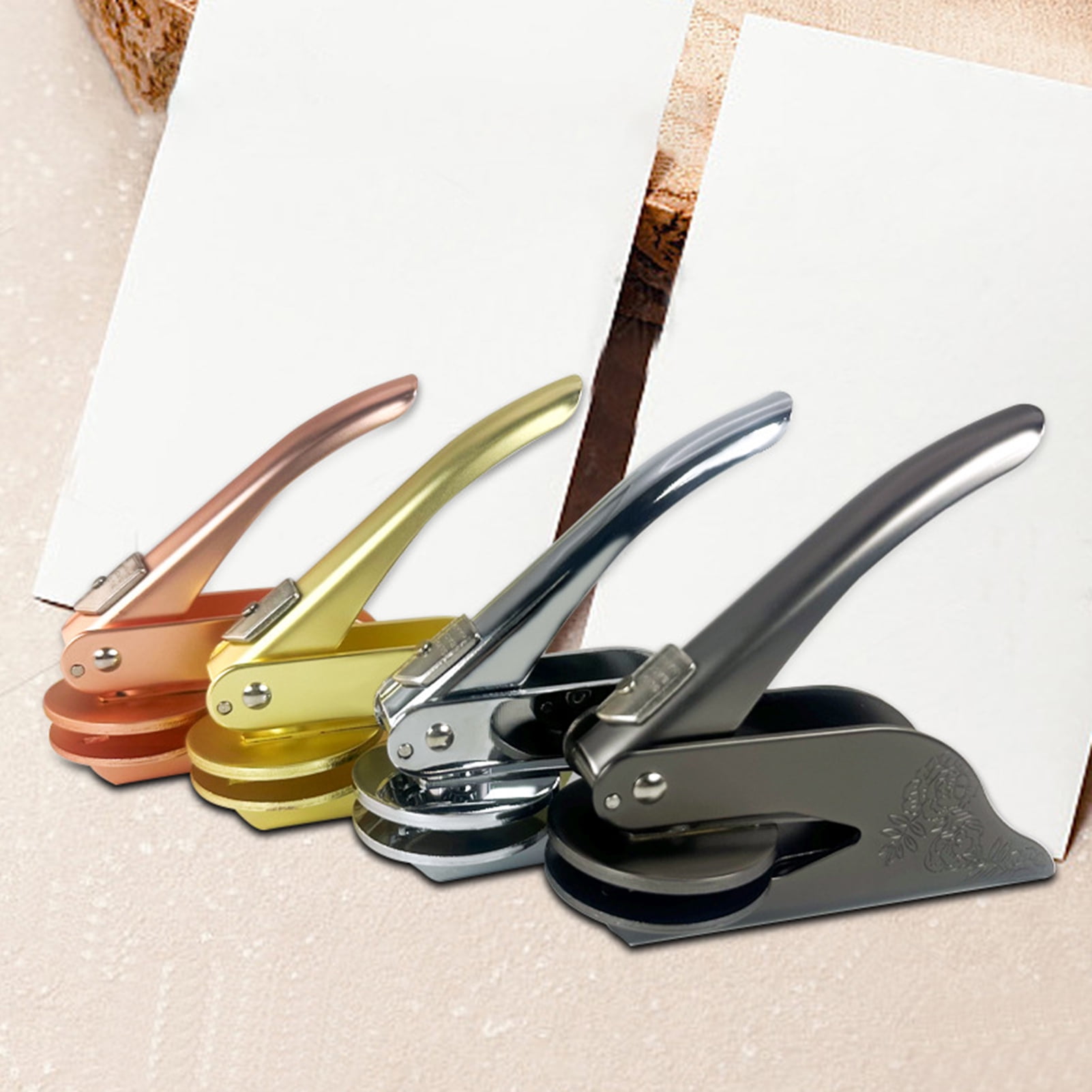 Yesbay Book Embosser Hand Operated Embosser Stamp Stainless Steel Embossing Tool for Paper Cardboard Leather DIY Craft
