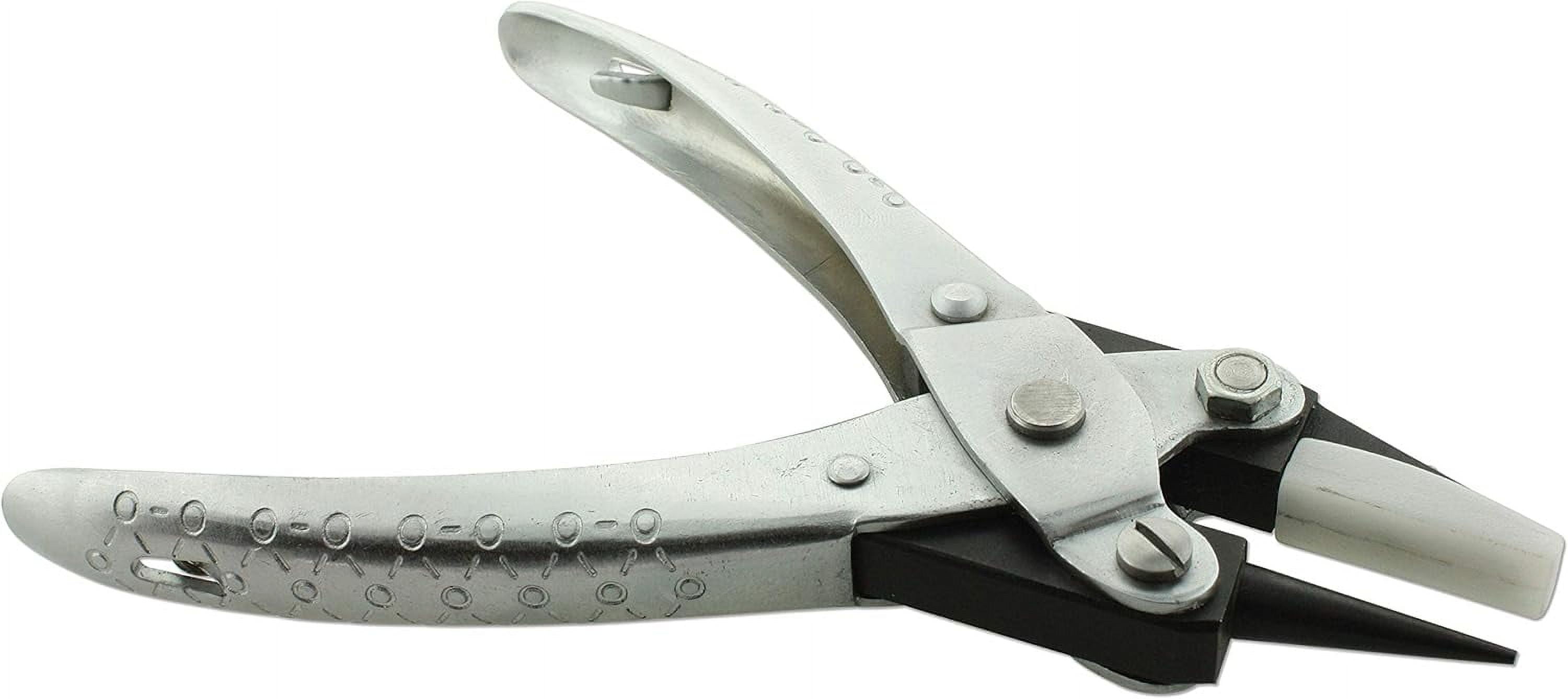 The Beadsmith Round Nose/Nylon Flat Nose Parallel Pliers, 5.5 inches (140mm) Steel Tool for Jewelry Making, with Spring