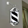 thumbnail image 4 of Retro Style Rotating Barber Pole Light ,Wall Mount Hair Salon Sign Light ,with Hanging Rack ,Barber Pole Stand Lamp Stripes for Indoor Party , 32cm Black White, 4 of 8