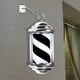 thumbnail image 4 of Letrero para tienda de peluquería, poste de luz giratorio para barbero, con soporte para colgar, montado en la pared para fiestas en interiores y exte 32cm Negro Blanco, 4 of 8