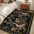 thumbnail image 4 of 3'x5' Rug for Living Room Bedroom, Black Spring Floral Washable Area Rugs Non-Slip Carpet Mats, Elegant Pastoral Flowers Birds Retro Art Indoor Low Pile Area Rug Runner for Kitchen, Mudroom, 4 of 8