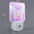 thumbnail image 2 of Pofeuu Purple Sparkling Butterfly Print Night Lights Plug into Wall with Dusk-to-Dawn Light Sensor, LED Nightlight for Bathroom, Adult, Hallway-UK, 2 of 7