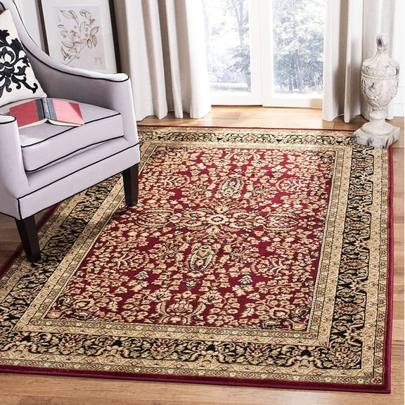 SAFAVIEH Lyndhurst Collection Accent Rug - 4' x 6', Red & Black, Traditional Oriental Design, Non-Shedding & Easy Care, Ideal for High Traffic Areas in Entryway, Living Room, Bedroom (LNH214A)