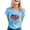 Light Blue, variant on Women's July 4th T-Shirt, USA 250th Anniversary, American Flag Letter Print Short Sleeve Tee, USA Independence Day Round Neck Top, Casual Summer Patriotic Shirt, S-3X