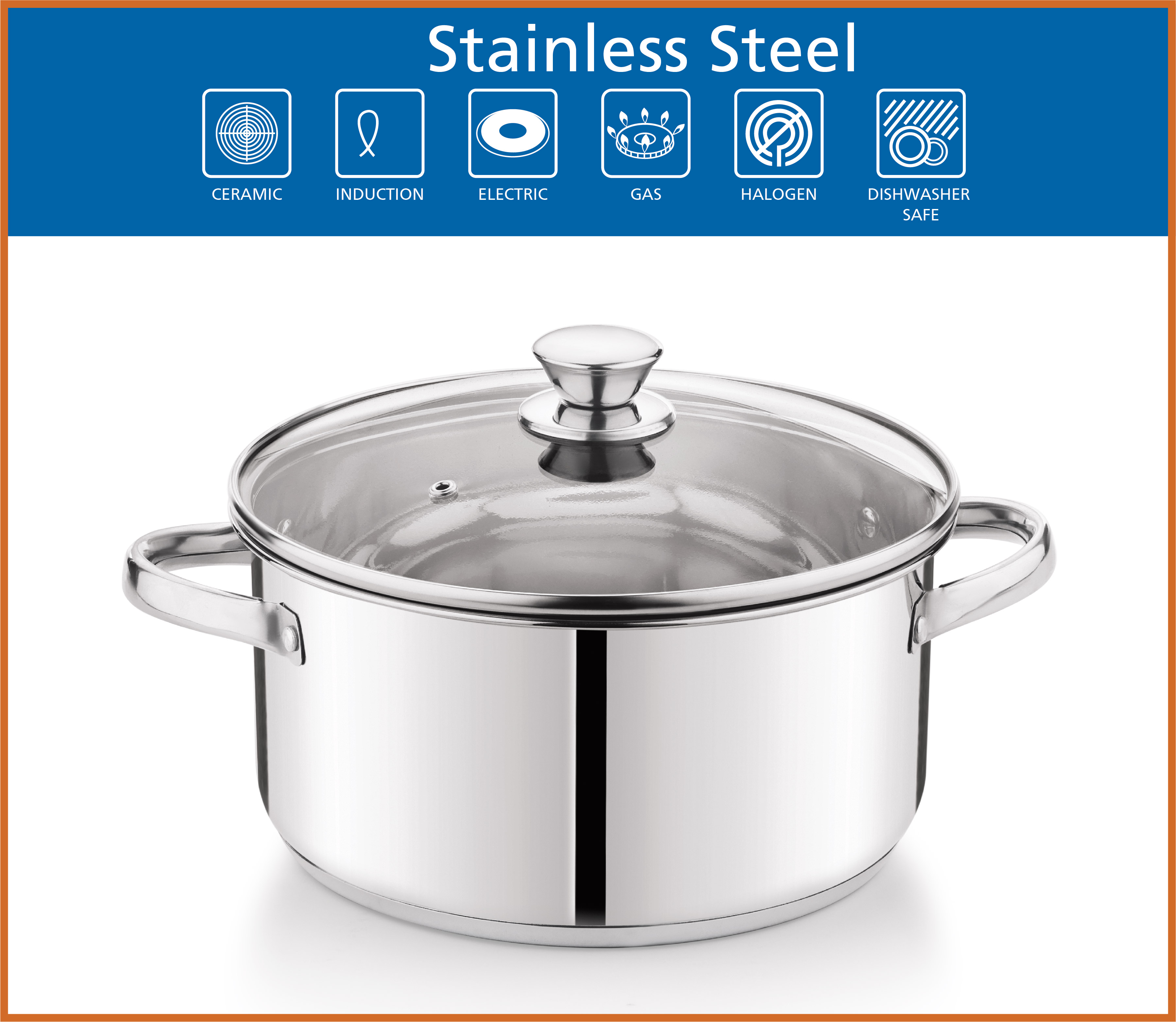 Mainstays Stainless Steel 5-Quart Dutch Oven with Glass Lid photo 6