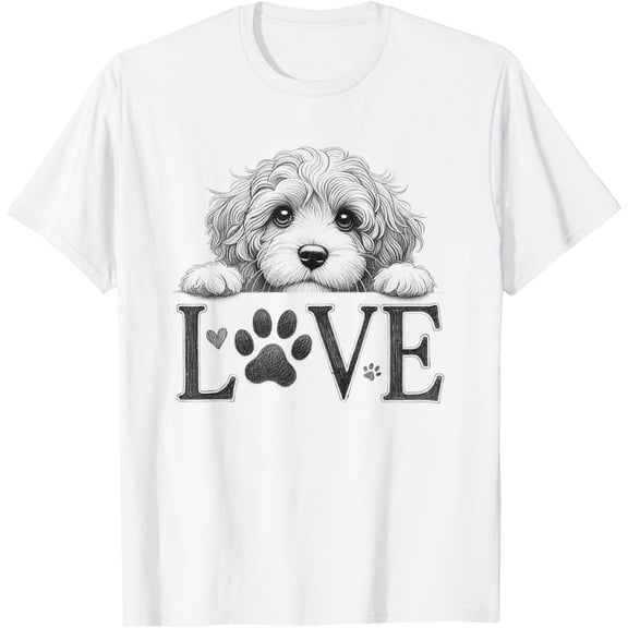 Sam Soft Cavapoo Dog Love Paw Design T-Shirt