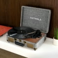 thumbnail image 5 of Victrola Venture Bluetooth Portable Mid-Century Modern Suitcase Record Player with 3-Speed Turntable & Built-in Speakers  | Walnut, 5 of 9