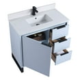 thumbnail image 4 of Fine Fixtures Opulence Collection 36 in. W x 18 in. D x 33 in. H Bathroom Vanity in Pastel Blue with White Matte Sintered Stone Sink - Black hardware, 4 of 8