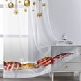 thumbnail image 5 of Zodanni Christmas Sheer Window Curtain Voile Window Treatments Tulle Window Drapes Slot Top Rod Pocket Curtain Panel Style-B W:30"x H:65", 5 of 6