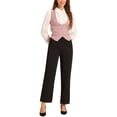 thumbnail image 2 of INSPIRE CHIC Chaleco Vintage para Mujer, Botones Jacquard Steampunk, Chaleco con Bolsillos S Rosa, 2 of 6
