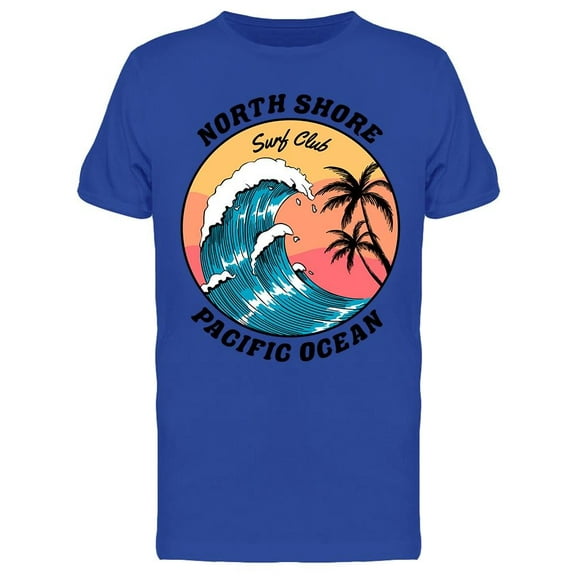 North Shore Wave And Palms T-Shirt Men -Image by Shutterstock, Male Medium