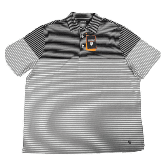 Cremieux Performance MENS Short-Sleeve Stripe Polo,GRAY/ BLACK, L