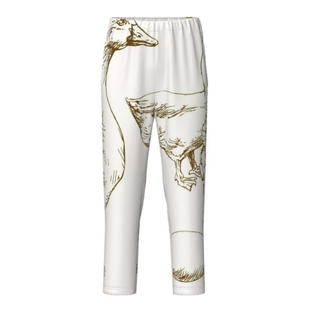 Fuzoiu Hand Drawn Goose Print Teenagers Pajama Pants Lounge Pants with 2 Pockets Elastic Waist Kids Sleep Bottoms Comfy Sleepwear PJ Bottoms for Kids-Large