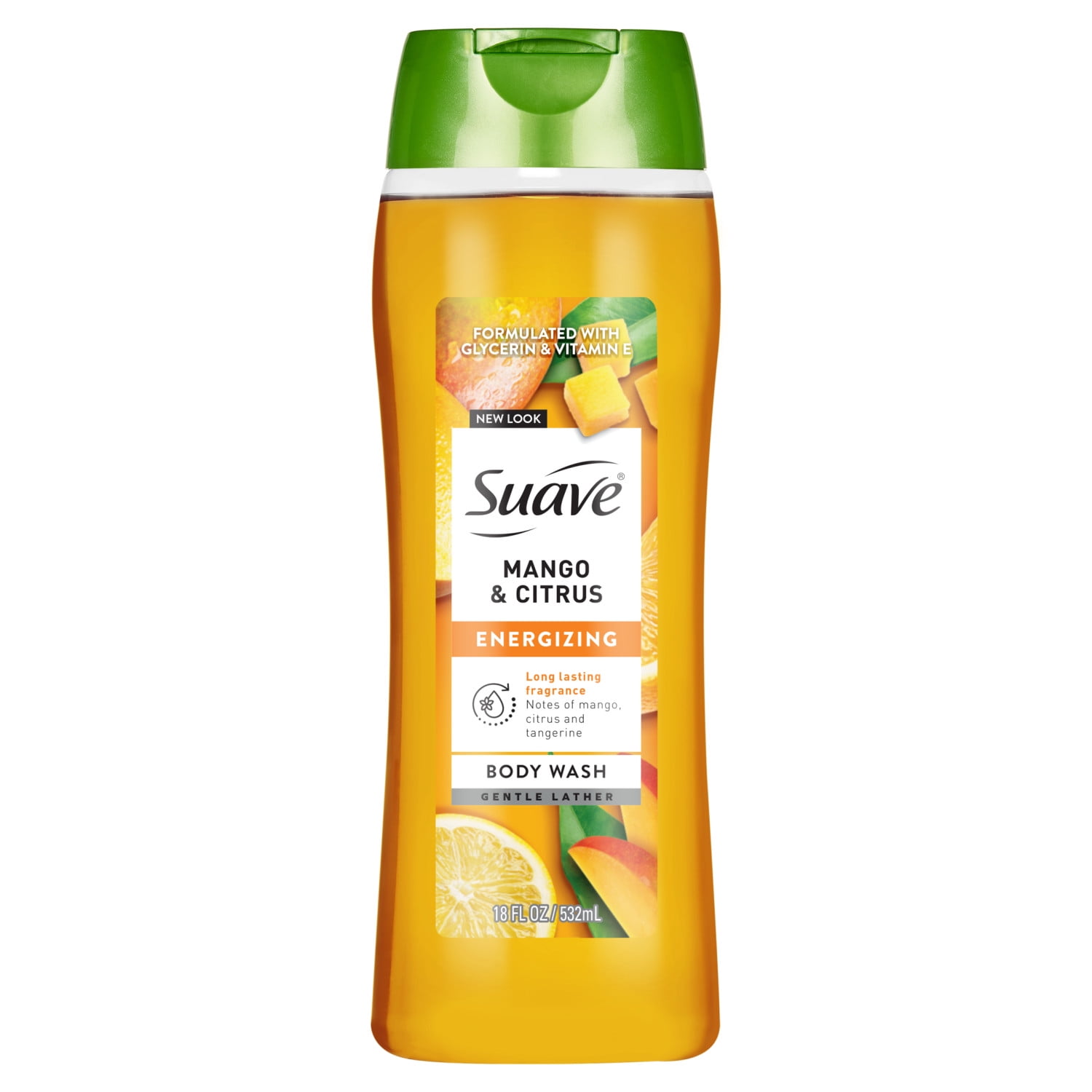 (4 pack) Suave Mango & Citrus Moisturizing Body Wash with Glycerin & Vitamin E, 18 FL OZ