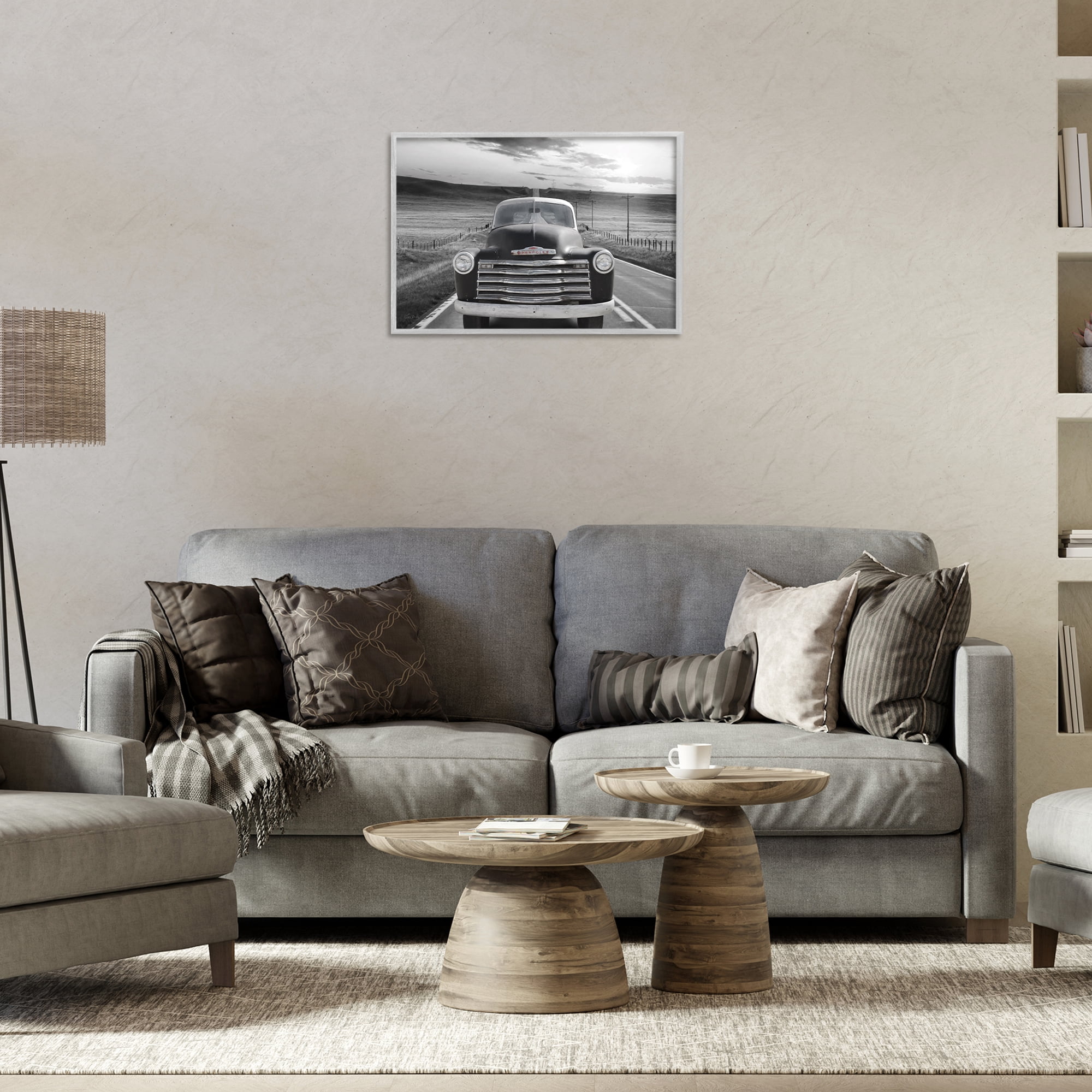 Stupell Industries Vintage Car Photography Transportation Photography Gray Framed Art Print Wall Art, 24 x 16