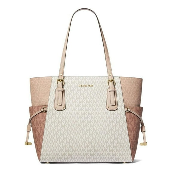 Michael Kors Voyager East/West Tote, Optic White/Ballet