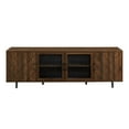 thumbnail image 4 of Walker Edison Boho Wood and Glass Door TV Stand for TVs up to 85", Dark Walnut, 4 of 11