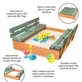 thumbnail image 4 of Covered Convertible Cedar Sandbox with Two Bench Seats - Natural/Green, 4 of 10