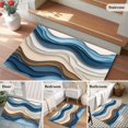 thumbnail image 6 of Brown Blue Area&nbsp;Rug 2x3ft Gradient Water Ripple Abstract Wave Modern Non-Slip&nbsp;Washable Square&nbsp;Rugs Soft Felt Indoor Floor Mat for Bedroom Kitchen Living Room Bathroom, 6 of 9