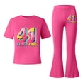 thumbnail image 4 of Tiijoy Girls 4 1 Short Sleeve T Shirt Flared Pants Outfits Comfy Clothes Set, Sizes 9-10, 4 of 4