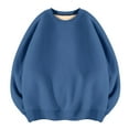 thumbnail image 3 of Baqcunre Long Sleeved Solid Color Velvet Warm Round Neck Casual Sweatshirt Womens Tops Crewneck Sweatshirts Women'S Sweatshirts Women Clothing Sweatshirt For Women,Color Blue,Size XL, 3 of 3